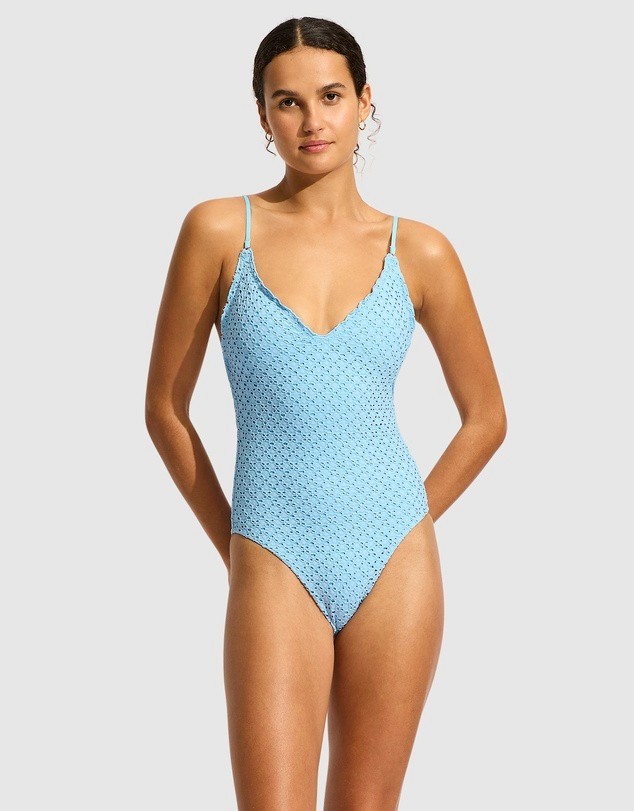 Seafolly Daydreamer V Neck Swimsuit One Piece  - Size AU 12 RRP $200