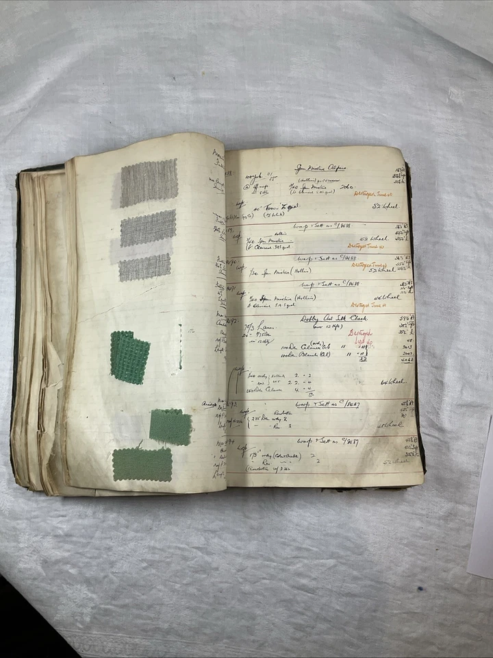 Vintage 30’s Textile Mill Fabric Sample Book Factory History Silk Sewing Fashion - Image 2 of 4