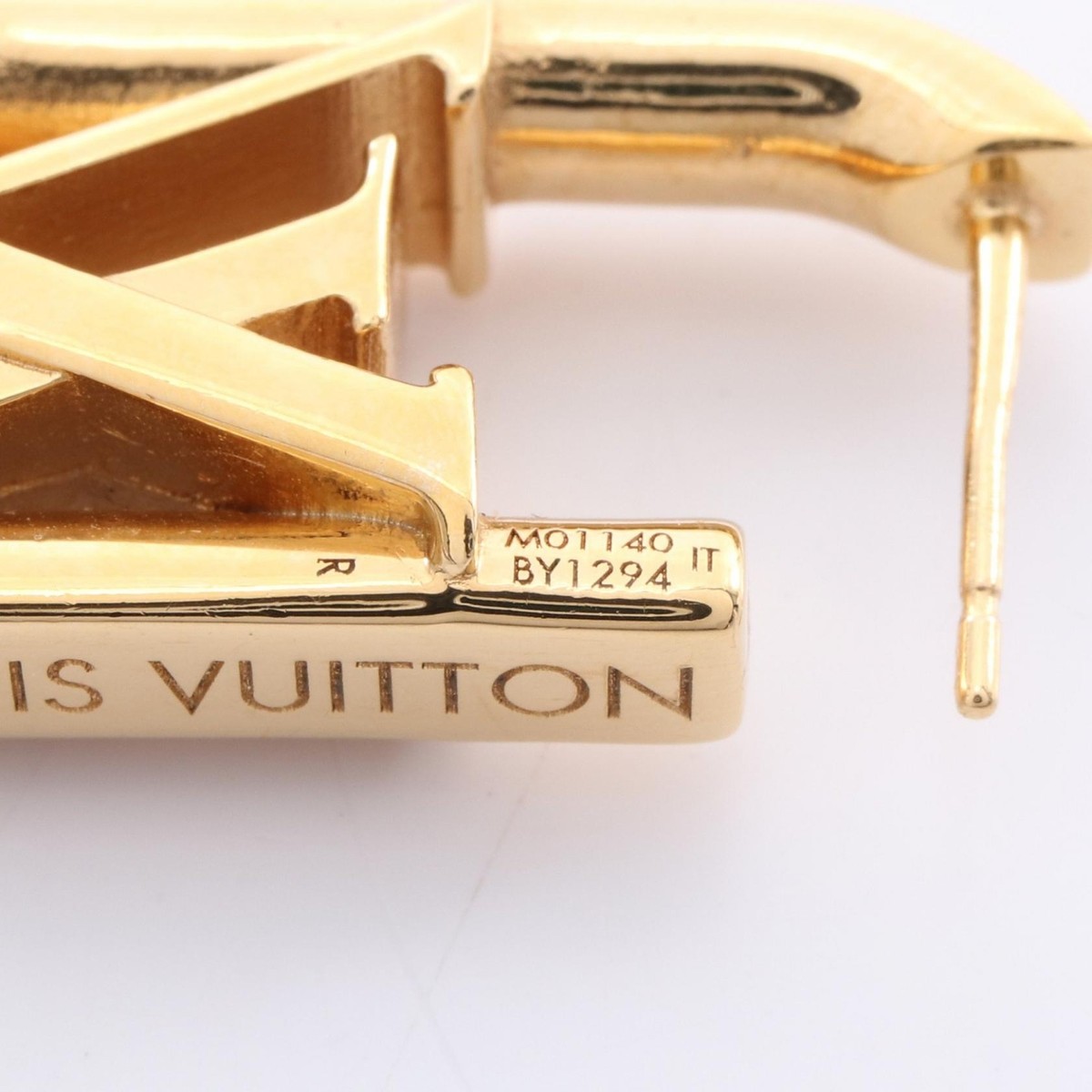 LOUIS VUITTON ☆ピアス☆USED LOUIS VUITTON My LV Chain Pierced earrings Gold Plated Used