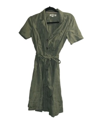 Boden Linen Mini Shirt Green Sz. 4P Dress | eBay