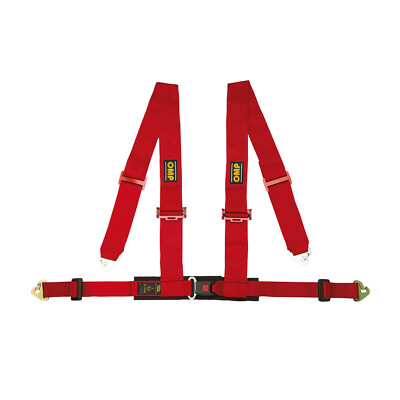 Neu OMP Sportgurt Racing 4 - Punkt Gurt ECE, DA508, rot
