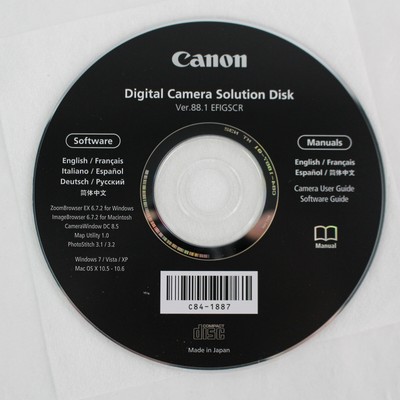 Canon Digital Camera Solution Disk Ver 88.1 Software and Manual CD
