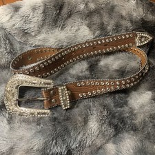 Blazin Roxx Ladies Rhinestone Beading Man Made To Genuine Leather Western Belt