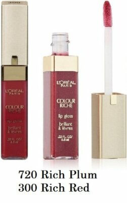 4pcs Loreal Colour Riche Gloss, Rich Red [300], 0.23 oz