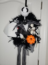 JACK SKELLINGTON Halloween Hanging Front Door Decor Scary Pumpkin
