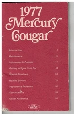 1971 Mercury Cougar Original Owner's Manua lFPS-365-11777-B