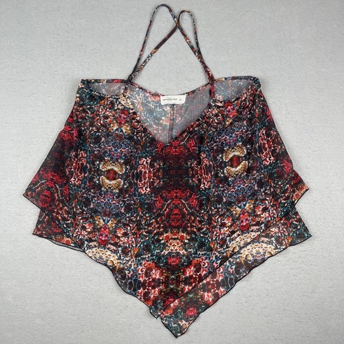 Abercrombie & Fitch Cami Tank Top Womens Large Layered Floral Sheer Boho Hippie - Picture 5 of 18