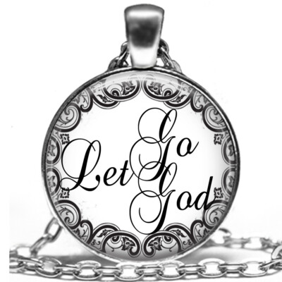 Let Go Let God Inspirational Necklace 24'' Religious Surrender Belief Faith
