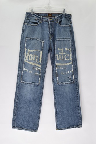 Jean Vintage Von Dutch Homme 2002 - Taille 34x32, Denim Brodé Kustom, Neuf Sans étiquette