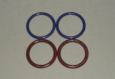 4 Vintage 4" Round Plastic Macrame Rings Craft Supply Hangers 2 each Navy, Brown