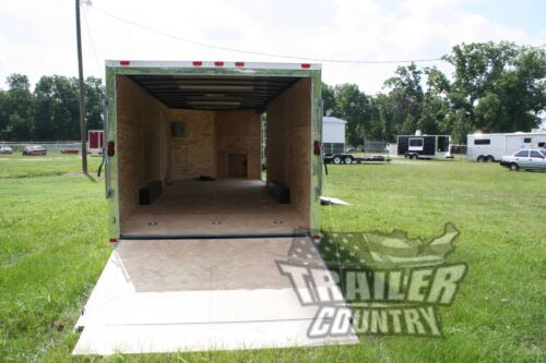 NEW 2025 8.5X24 8.5 X 24 V-NOSED ENCLOSED BIKE ATV CARGO CAR TOY HAULER TRAILER - Picture 6 of 9