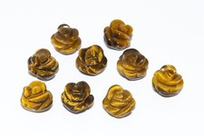5 Pcs Yellow Tiger Eye Rose Carved Beads Grade AAA Natural Beads 8/10/12MM