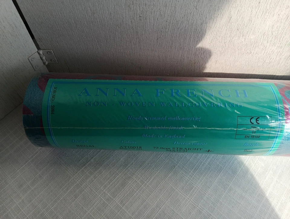 Anna французский бирюзовый синий/пурпурный отлива 20,5» X 11 ярдов запечатанный AT10018 - Изображение 4 из 4