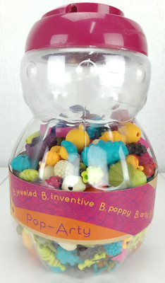 B Jeweled Pop Arty 500 pcs Snap Beads Jewelry Crafts Kids Bead Kit Jar  Jewelry