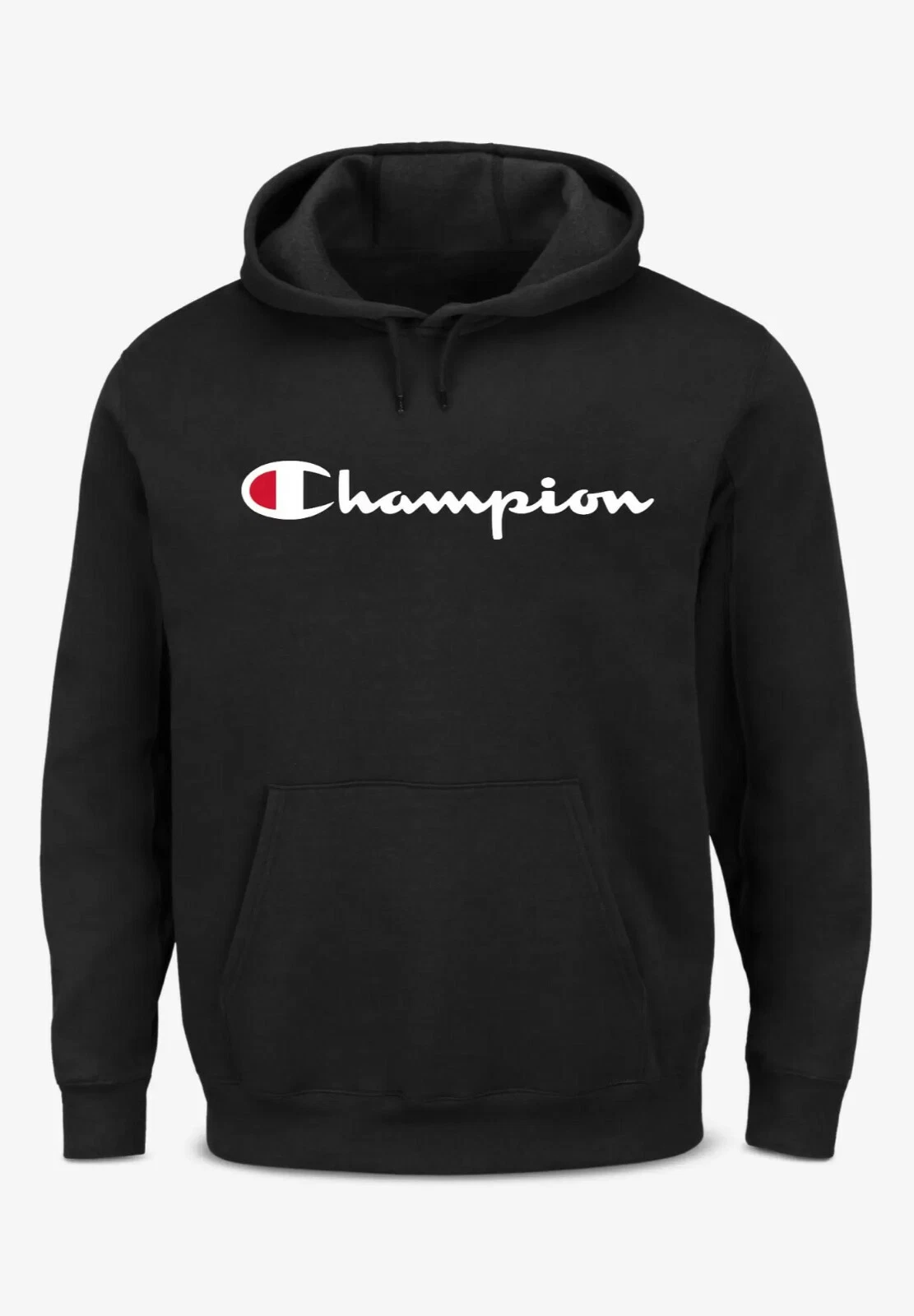 Champion Men's Big and Tall Graphic Fleece Black Pullover Hoodie XLT