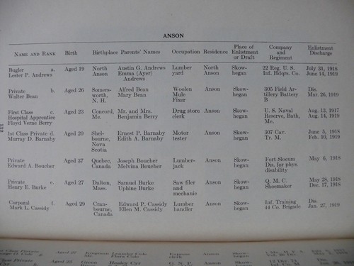 SOMERSET COUNTY IN THE WORLD WAR (Maine) by Florence Waugh Danforth circa 1920's - Bild 11 von 12