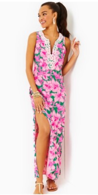 Lilly Pulitzer NWT Elliotta Maxi Shift Hibis Kiss $328 Size 8 | eBay