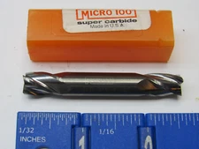 MICRO 100 3/8" 4-FLUTE CENTER CUTTING DOUBLE END STUB CARBIDE END MILL