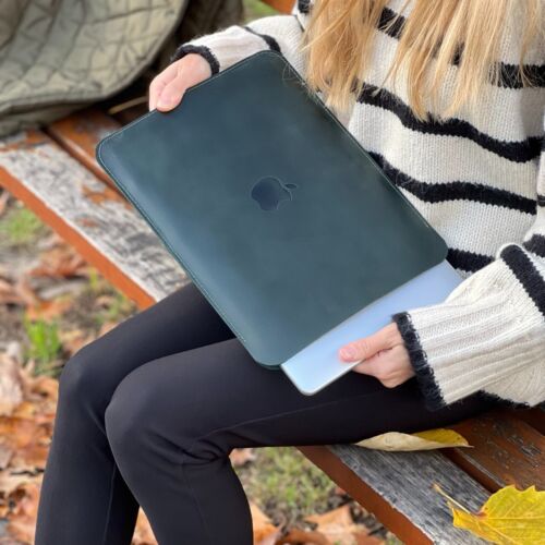 Funda de cuero para 13 Macbook Air 13,6 pulgadas / 13 Macbook Pro 2018-2025 vertical - Imagen 5 de 20
