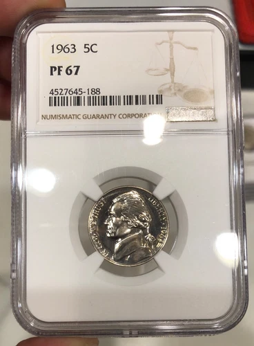 1963 Proof Jefferson Nickel graded PR67 by NGC Nice Coin Deep Mirrors