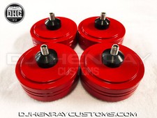 4 Custom billet aluminum turntable feet for technics 1200 Series red powder coat