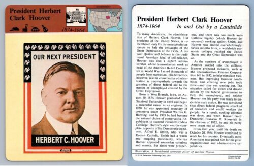 President Herbert Clark Hoover  - Government - Story Of America - Panarizon Card - Picture 1 of 1