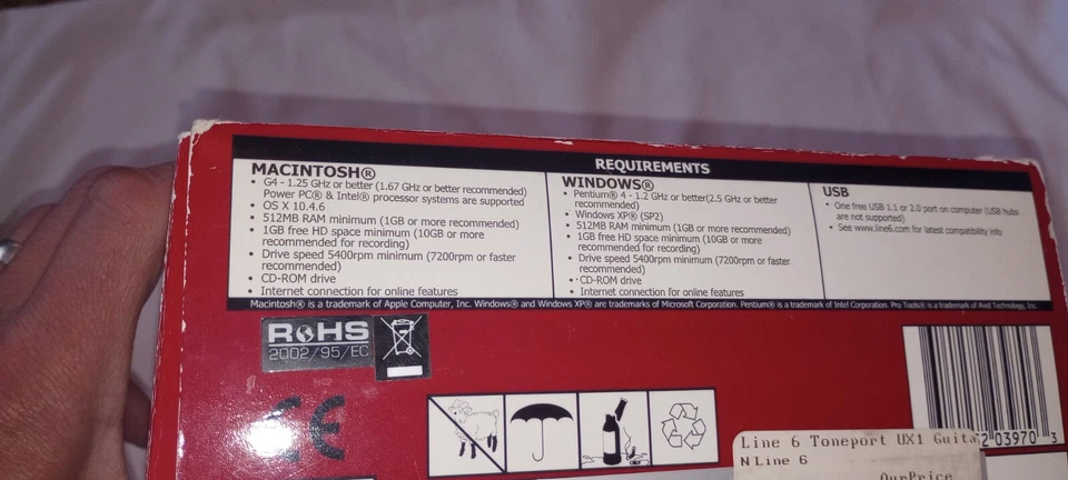 Line 6 TonePort UX1 Recording Interface New in Box Windows XP Mac PC - Image 3 of 4