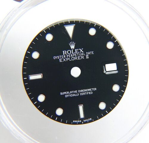 100% Authentic Rolex Explorer II 16570 Glossy Black Watch Dial SWISS MADE - Picture 1 of 4