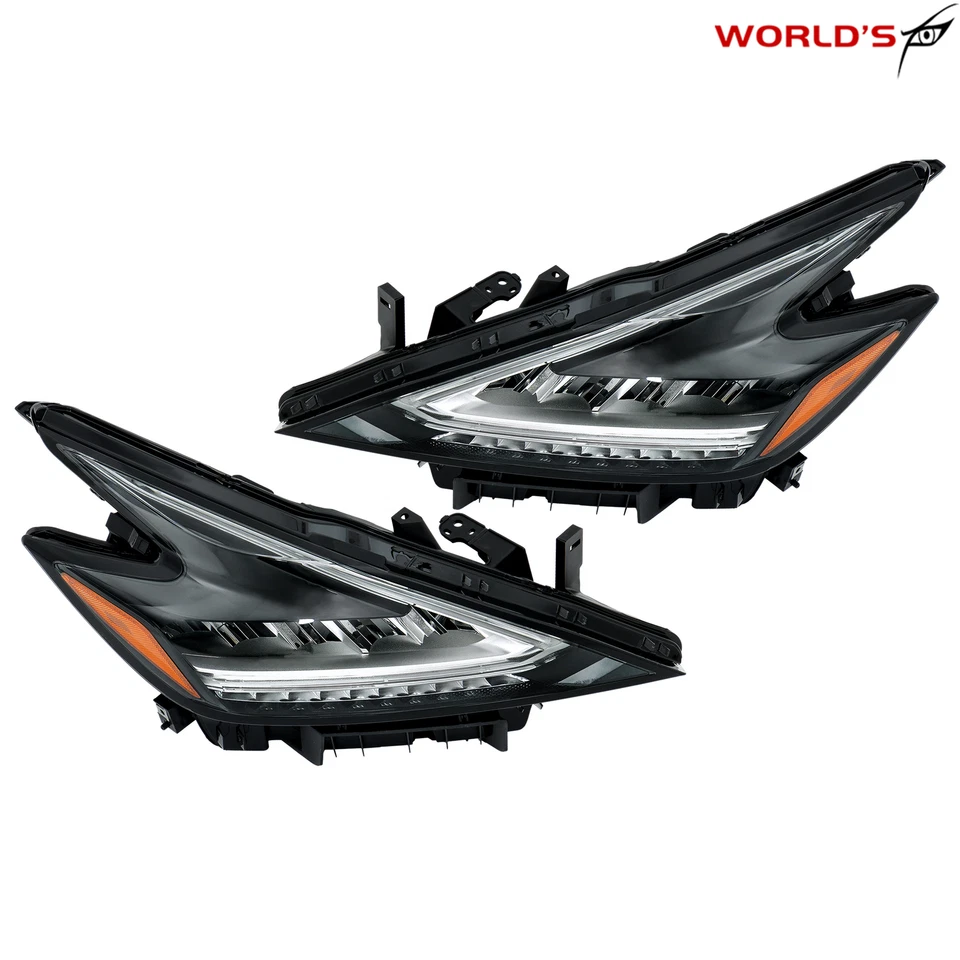 适用于日产 Murano 工厂 LED 车头灯黑色前照灯左 + 右侧 2019 - 2021 — 第 4/4 张图片