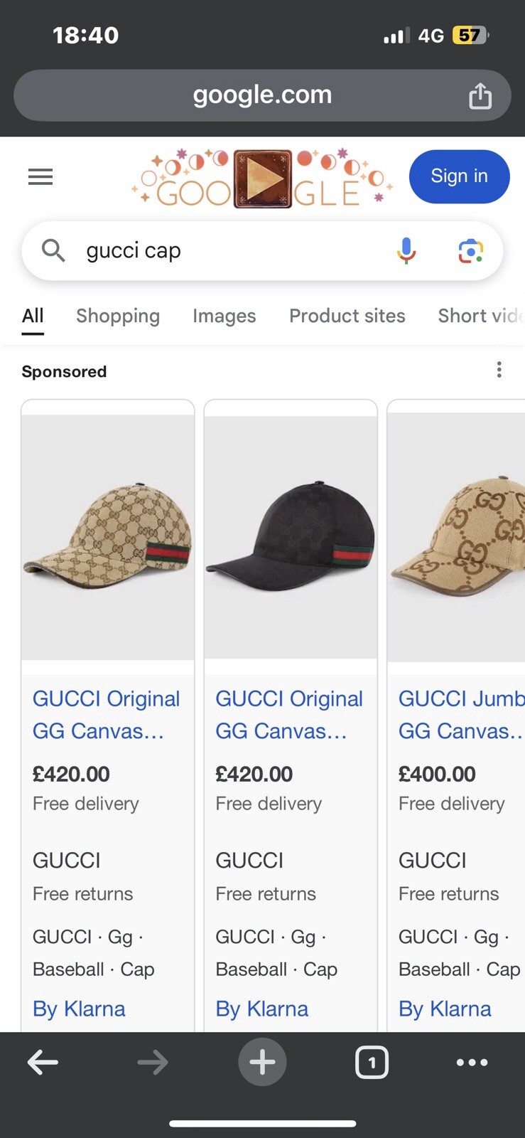 Authentic Gucci Men's Cap - Brand New Luxury £1100
