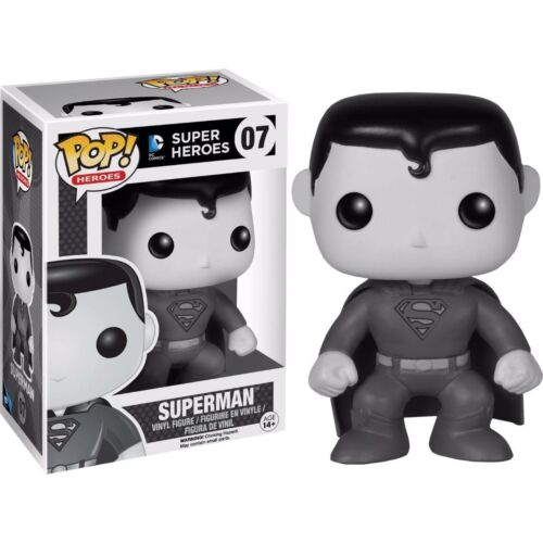 ¡Superman Pop en blanco y negro! Figura de vinilo - nueva en stock - Imagen 1 de 1