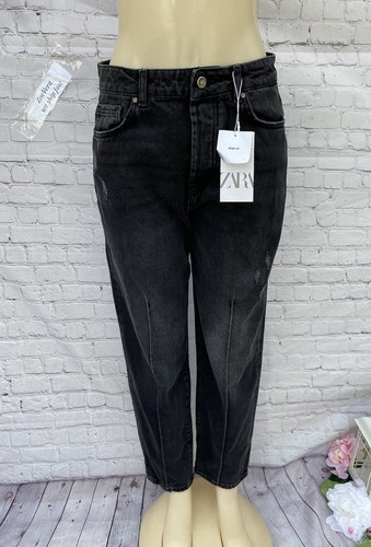 NEW ZARA Black Z1975 MOM FIT JEANS WITH 