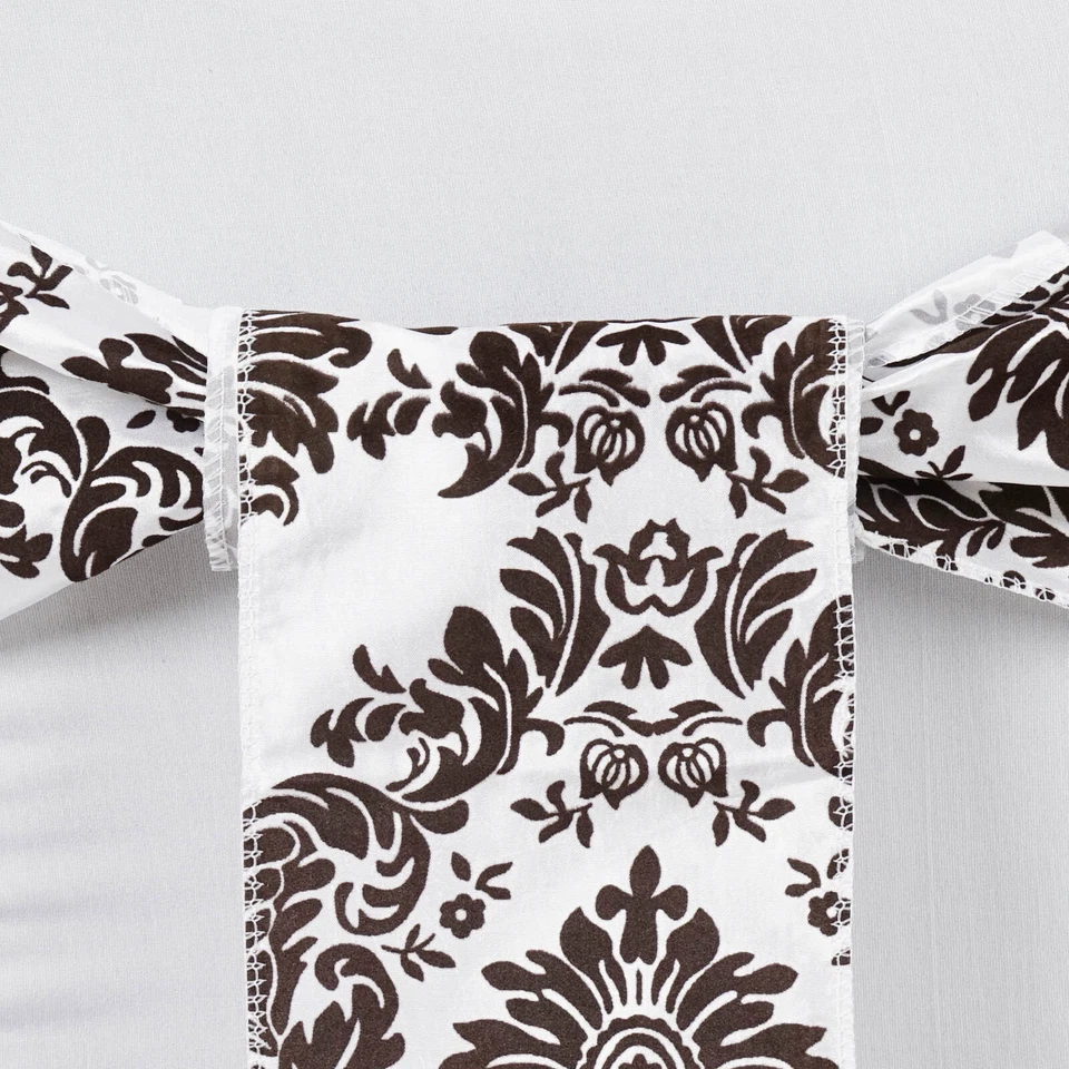 200 piezas FAJAS DE SILLA FLOCADAS DAMASCO Lazos Arcos Boda Fiesta Suministros al por mayor Foto 2 de 2