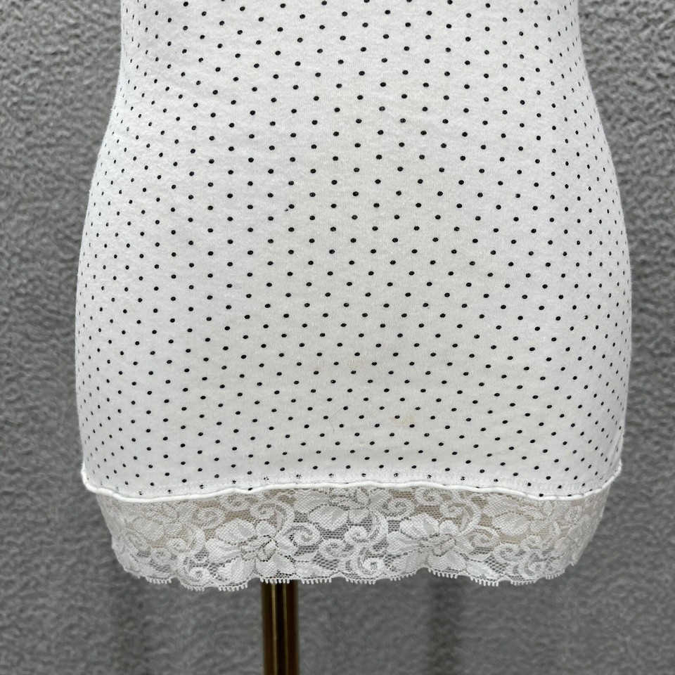 Y2K scene emo polkadot babydoll tank top coquette cami M lace twee alt