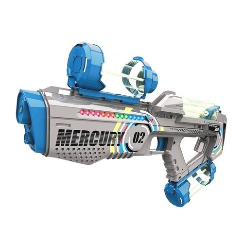 PISTOLA AD ACQUA ELETTRICA AUTOMATICA CON LUCI LED E SUONI COLORI BLU GRIGIO - Foto 12 di 19