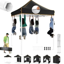 6.5x6.5 Pop up Canopy Heavy Duty Waterproof UPF50+ Gazebo Tent with 4 Sidewalls