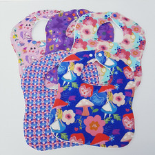 Baby Bibs Alice in Wonderland Prints 5 x Pack 100 Cotton Handmade New