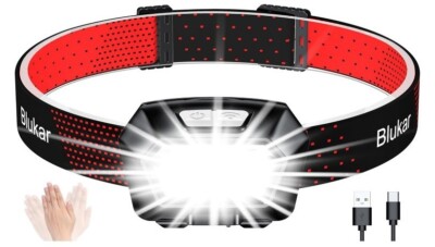 Blukar Stirnlampe Wiederaufladbar, 2000L Superhelle Stirnlampe Wasserdicht Headlight