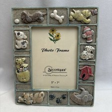 Spoontiques Picture Frame Puppy Dog Themed Resin 5 x 7