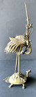 BIRD STANDING ON TORTOISE ANTIQUE BRONZE SCULPTURE STATUE 15" TALL — photo 4