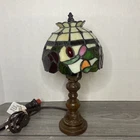 Authentic Thomas Pacconi Tiffany Style Rose stained glass Table Lamp Vintage