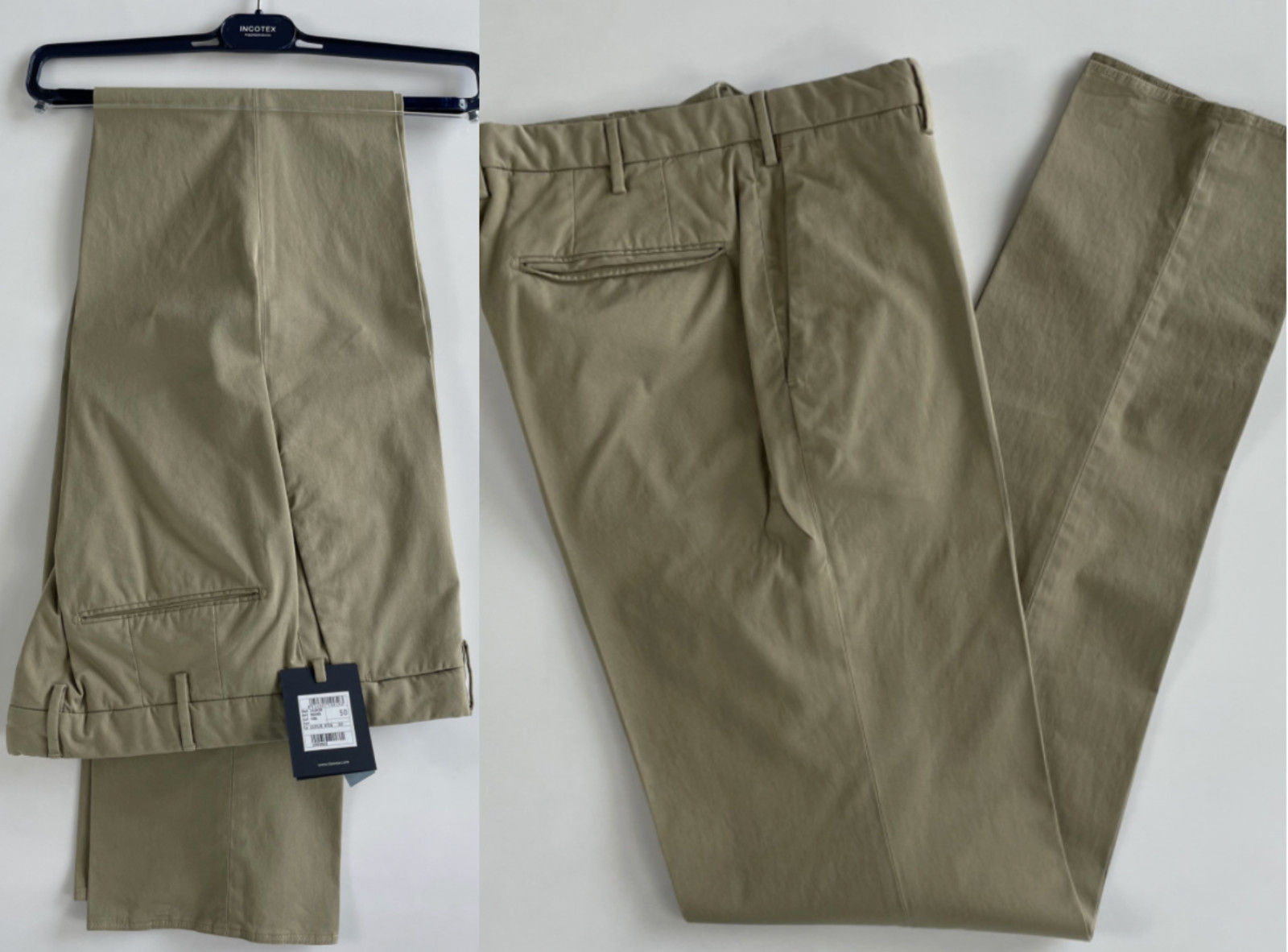 Incotex Italy Royal Batavia Stretch Cotton Slim Fit Trousers Chino Pants 54