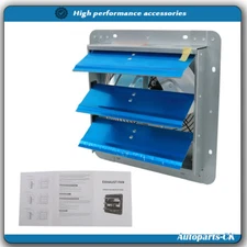 12" Wall Mounted Shutter Exhaust Fan Aluminum With 1.65 Meters Power Cord Kit