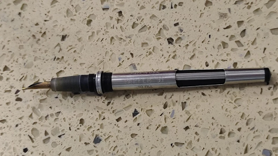 Pluma Estilográfica Parker 51, Piezas NUEVO EN PAQUETE ORO Y METAL TINTA CONVERTIDOR-EE. UU. Foto 2 de 4