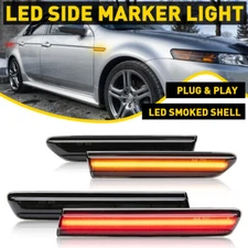 4PCS Smoked LED Front Rear Side Marker Light Lamp For 2004-2008 Acura TL EOA