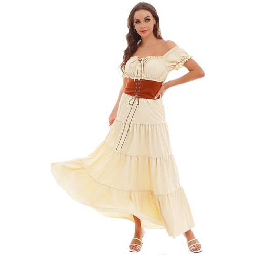 Women's Renaissance Costume Halloween Medieval Princess Chemise Dress Role Play - Picture 3 of 41