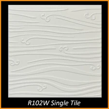 DIY Ceiling Tiles, Glue Up, Foam, 20x20, R102 White Pack of 8 (21 s/f)