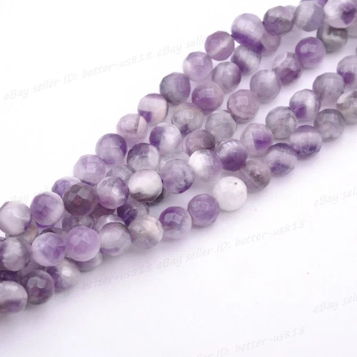 Wholesale Natural Gemstone FACETED Round Spacer Loose Beads 4MM 6MM 8MM 10MM - Picture 13 of 135