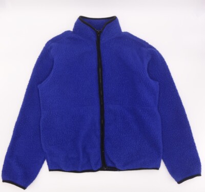 Vintage Sherpa Fleece Jacket Size Small Royal Blue