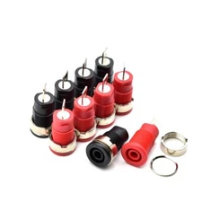 10 Pack 4mm Banana Jack Female Panel Mount Banana Socket Binding Post Adapter